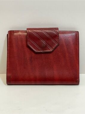 Vintage Princess Gardner Red Burgundy Full Grain Cowhide Leather Fold Wallet